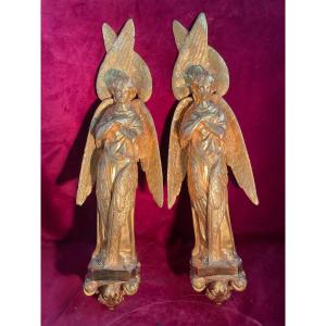 Archangels Bronze Dore Pair