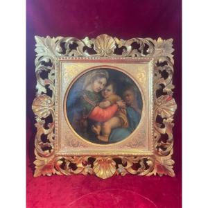 Virgin In The Chair In Her Old Gilded Frame