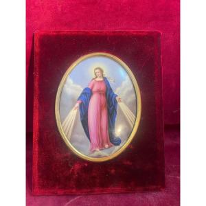 Vierge Assomption Porcelaine Peinte 