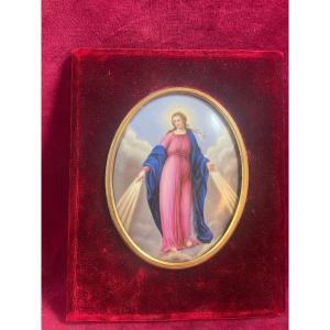Vierge De L Ascension Porcelaine Peinte