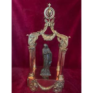 AUTEL BALDAQUIN BRONZE DORE ET CUIVRE 