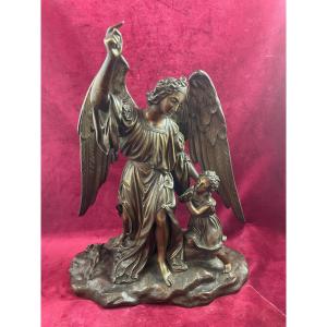 Guardian Angel And Child Bronze 