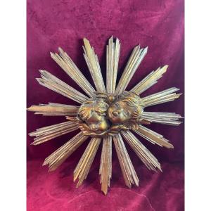 Glory Golden Wood Angel Heads