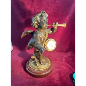 Bronze Angel Musician Clock