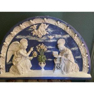 Ceramic Plaque Annunciation Della Robbia