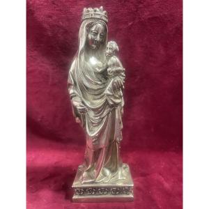 VIERGE A L ENFANT EN ARGENT MASSIF 