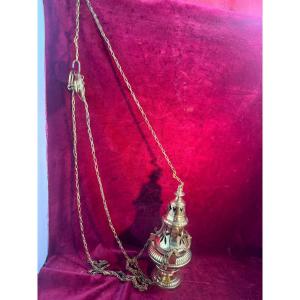 ENCENSOIR COMPLET EN BRONZE DORE