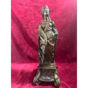 Bronze Statuette Of Saint Catherine 