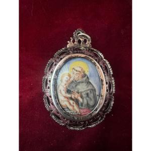 Double-sided Silver And Enamel Medallion (encolpion)