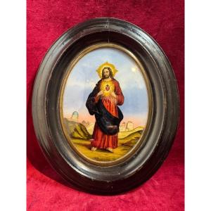 SACRE COEUR FIXE SOUS VERRE NAPOLEON III
