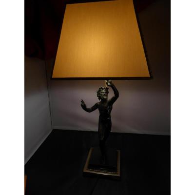 Lampe Bronze Faune Pompei 