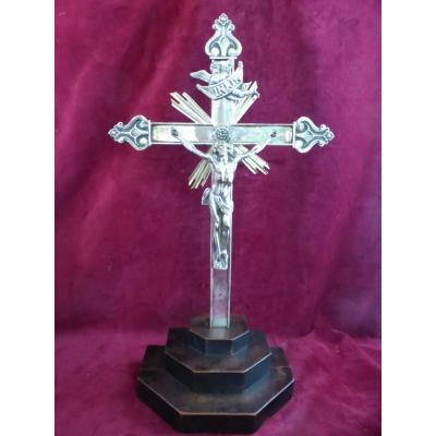 Croix D Autel En Bronze Argente