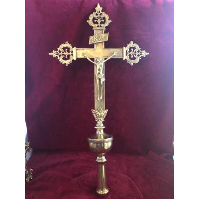 Golden Bronze Procession Cross
