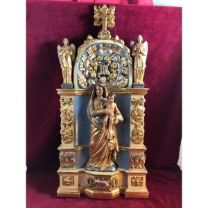 Retable Vierge A L Enfant Anges Et Angelots