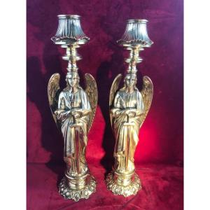 Pair Of Angels Candlesticks