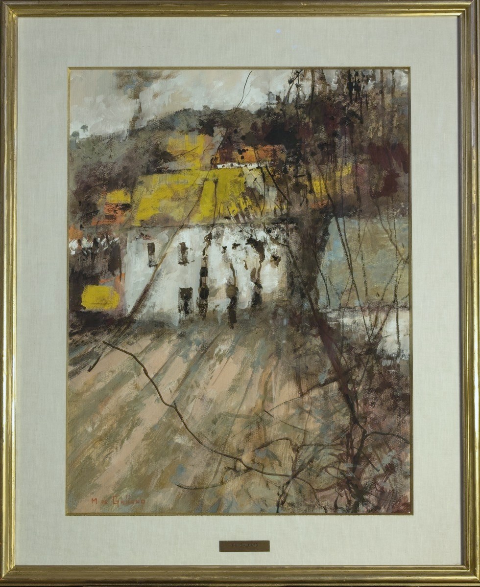 Michel De Gallard ( 1921-2007) - La Maison Blanche En Automne 