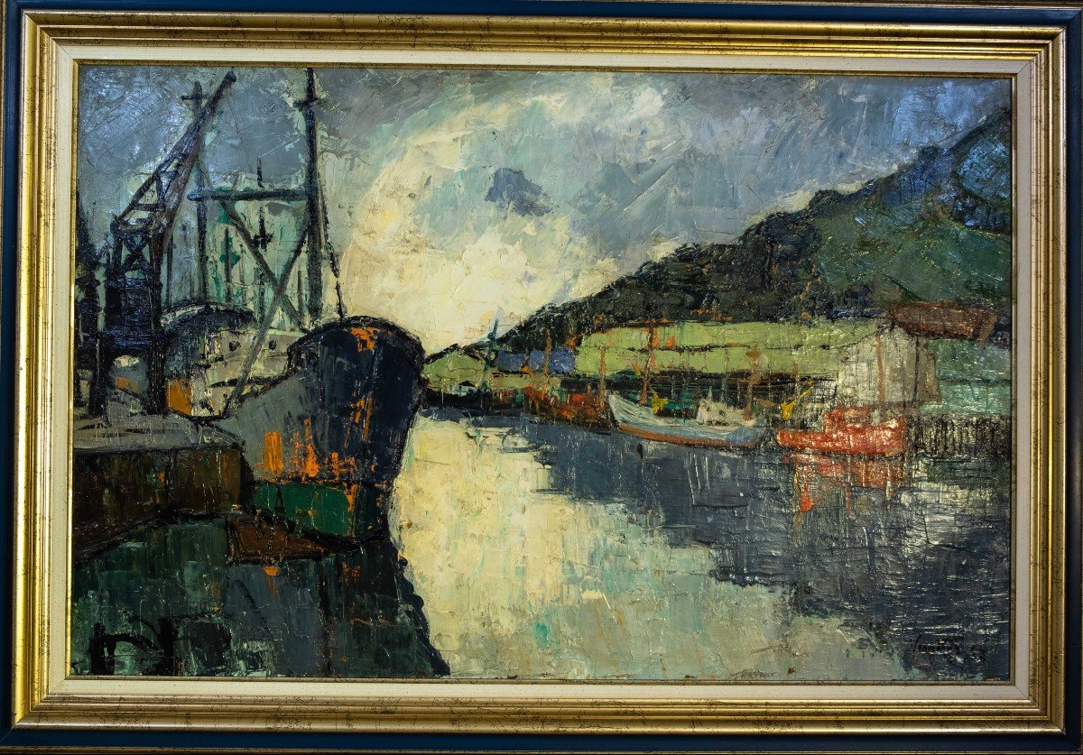 Lionel VERGETAS (1882-?) - Embouchure sur le port