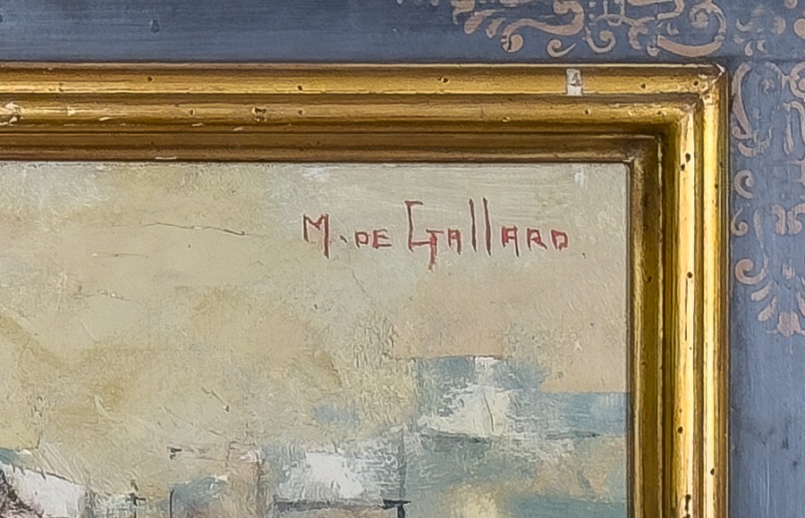 Michel De Gallard ( 1921-2007) - Les toits enneigés -photo-2