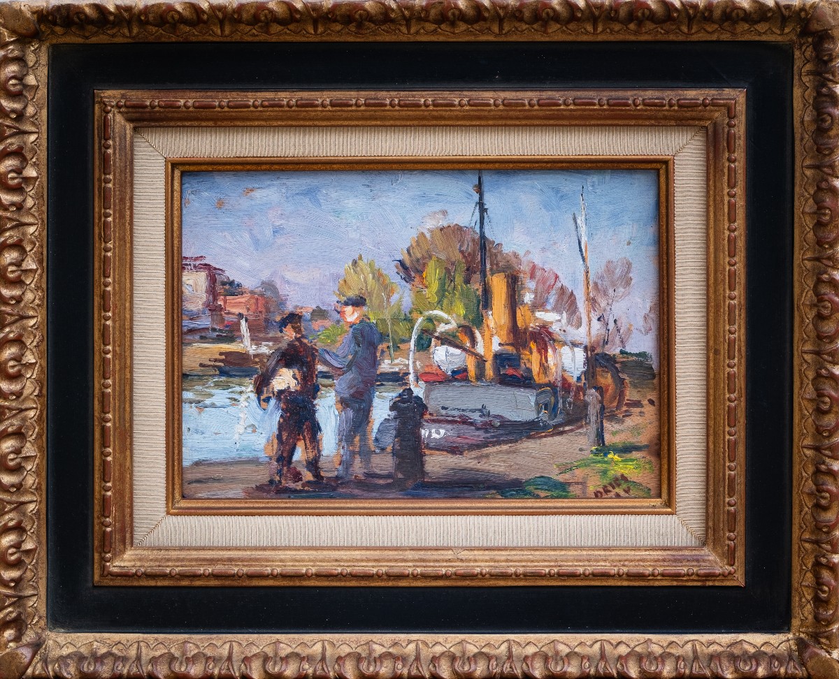 Jean Dries (1905-1973) - Lively Quayside In Honfleur 