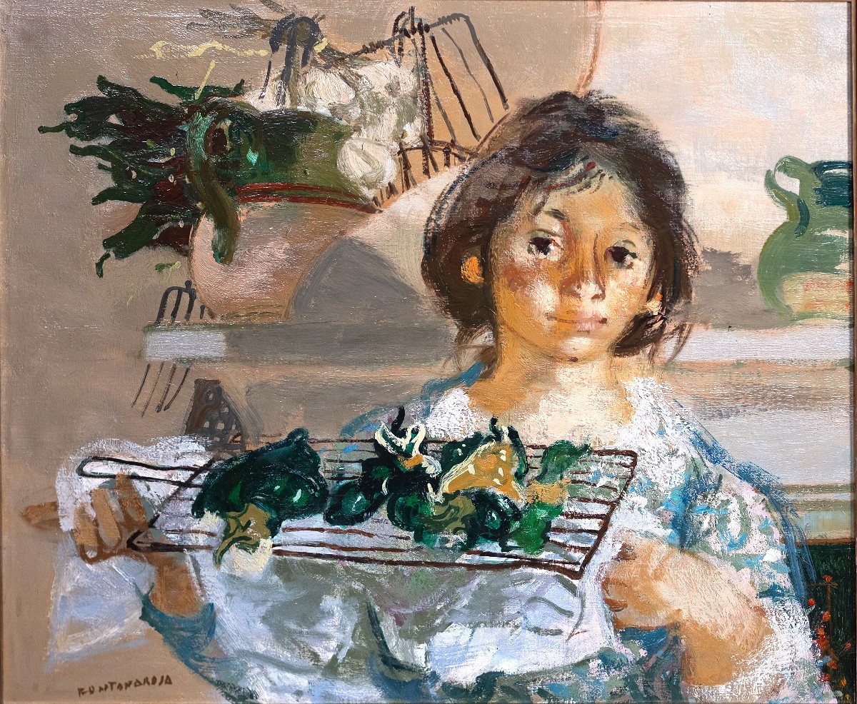 Lucien Fontanarosa (1912-1975) - Young Girl With Peppers 