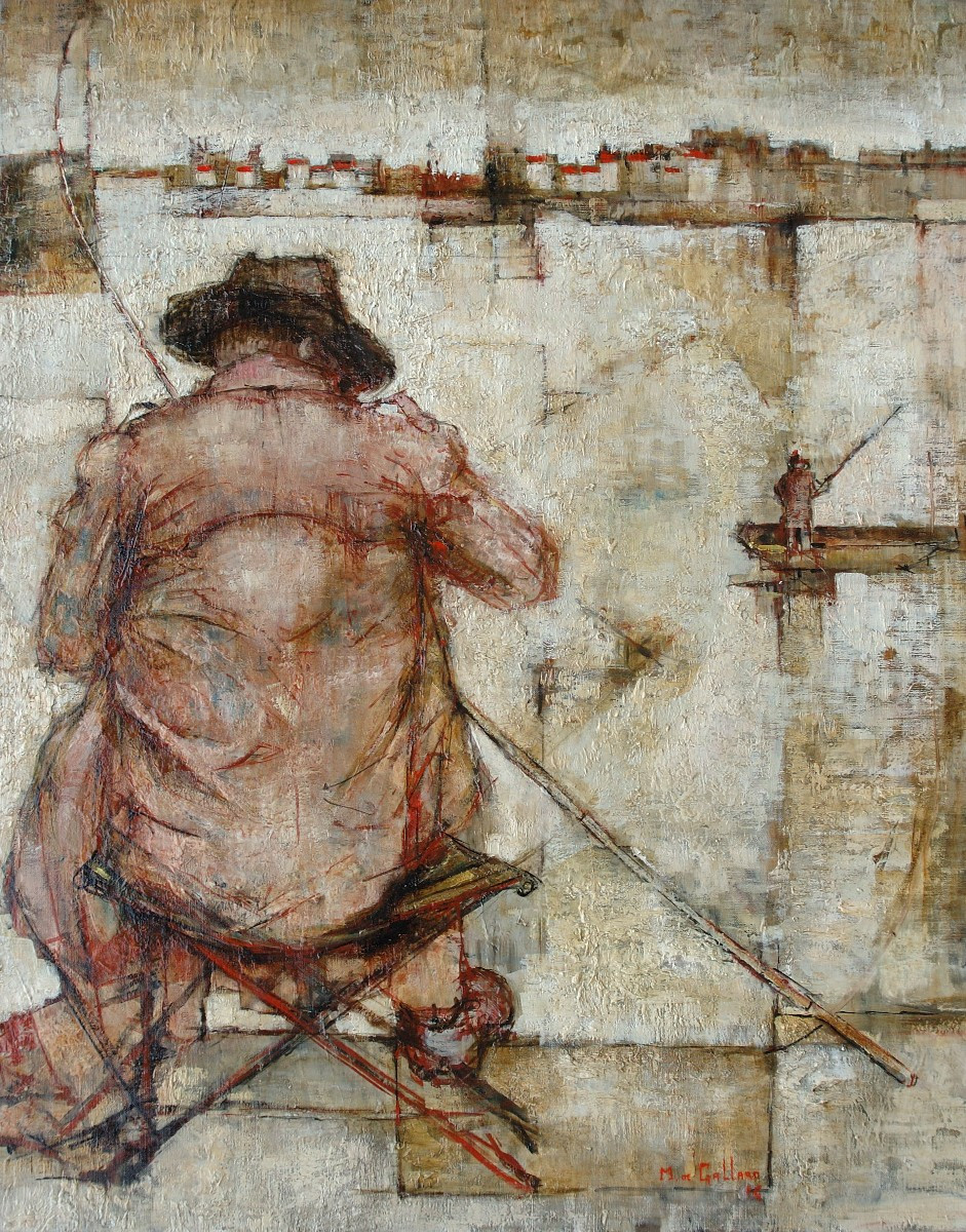Michel de Gallard ( 1921-2007) - Pêcheur en Bord de Marne