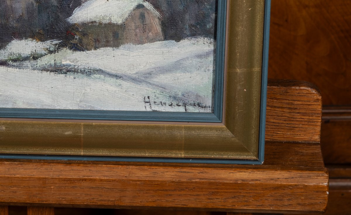 Narcisse Henocque (1879-1952) - Snowy Village -photo-3