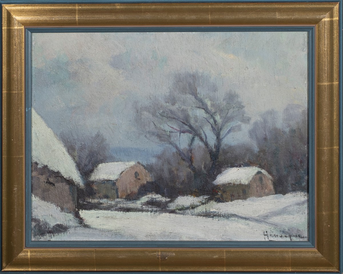 Narcisse Henocque (1879-1952) - Snowy Village 