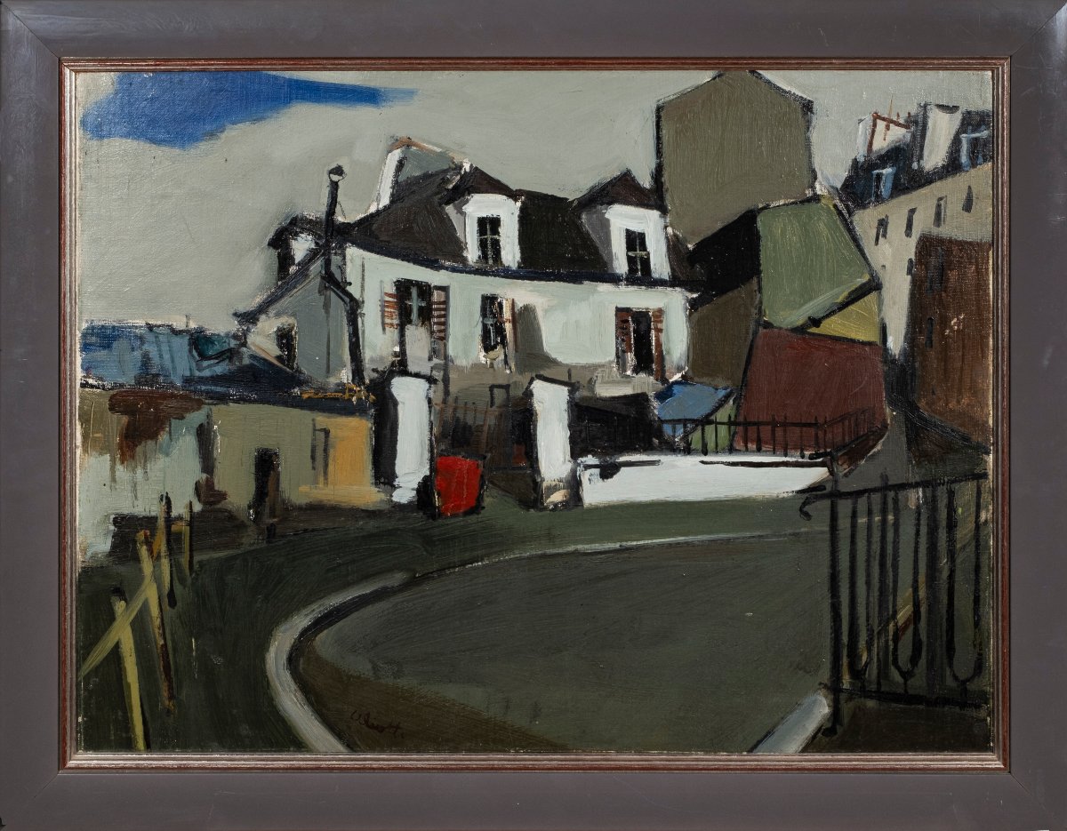 Claude Aliotti ( 1925-1989) - Une Vue de Montmartre -photo-2