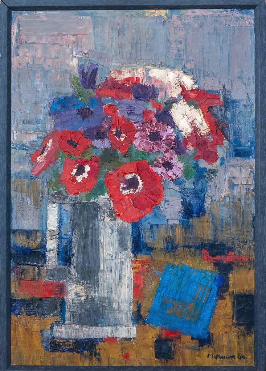 Attribué à Jean-Jacques MORVAN ( 1928-2005) - Bouquet d'anémones 