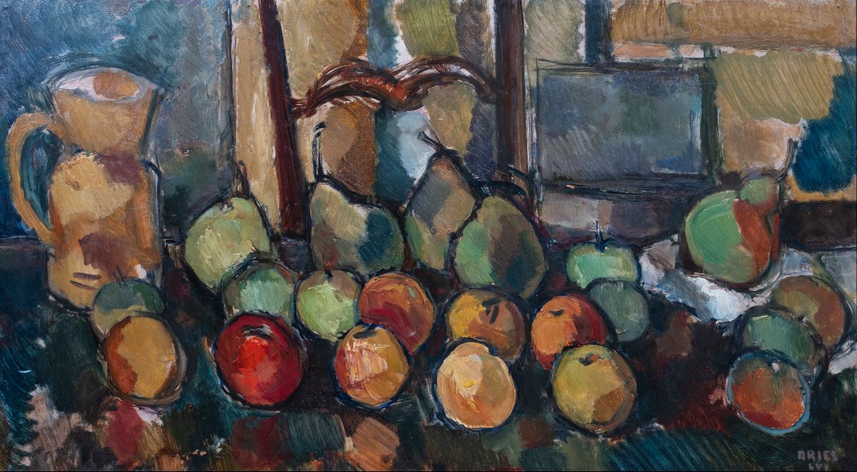Jean DRIES (1905-1973) - Nature morte "Pommes et poires"