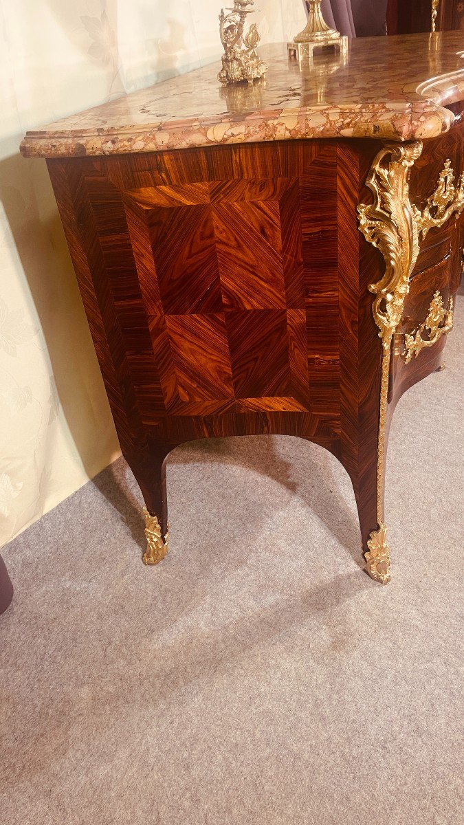 Rare Commode Régence en Bois de Violette , Epoque XVIIIe Siècle -photo-3