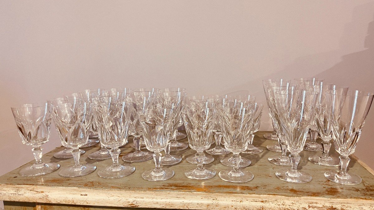 Signés BACCARAT : 35 Verres En Cristal -photo-2