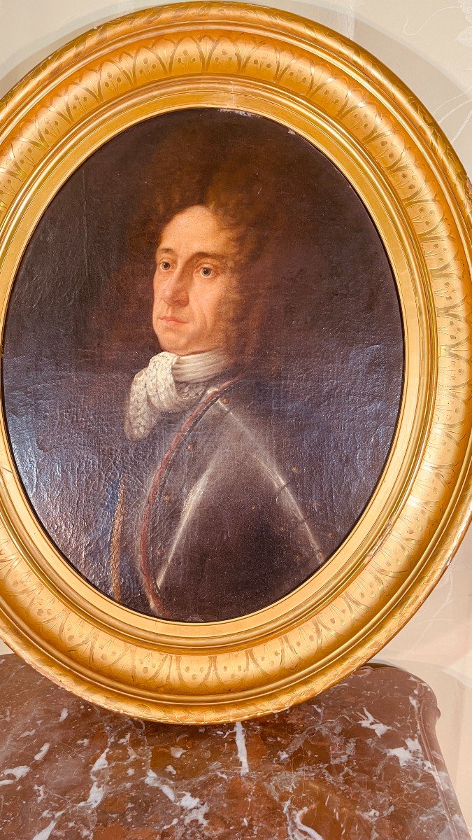 Oil On Canvas: Man In Armor, Eighteenth Century-photo-2