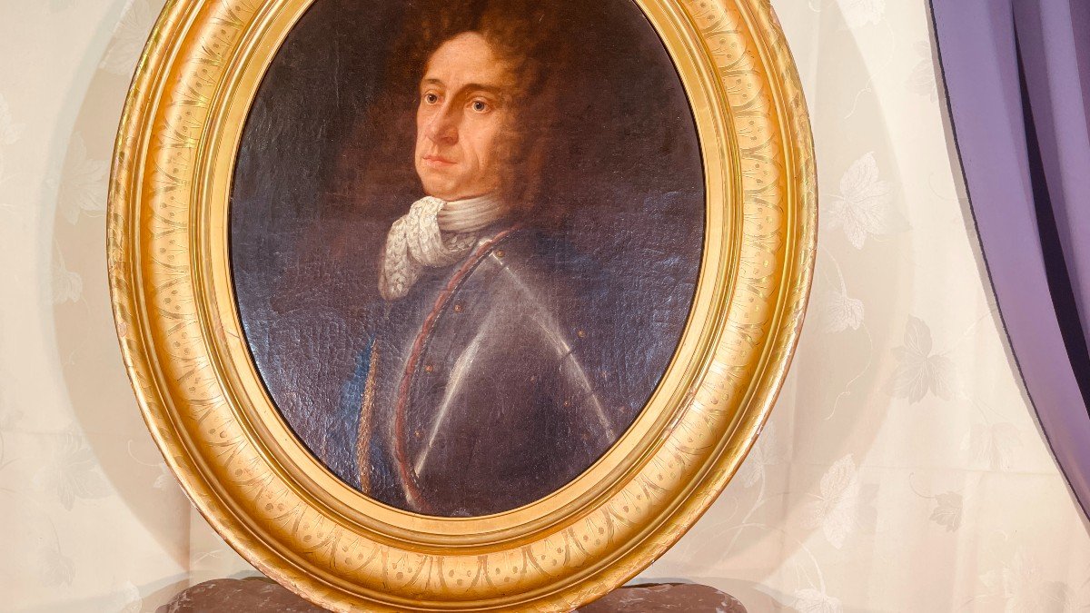 Oil On Canvas: Man In Armor, Eighteenth Century-photo-4