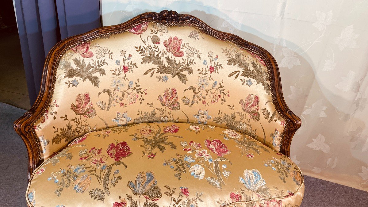 Small Louis XV Sofa "in Ottoman" In The Shape Of A Basket, Eighteenth Century Period-photo-2