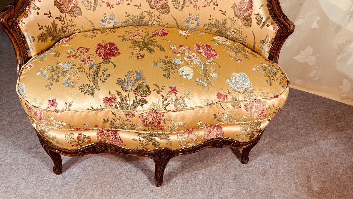 Small Louis XV Sofa "in Ottoman" In The Shape Of A Basket, Eighteenth Century Period-photo-4