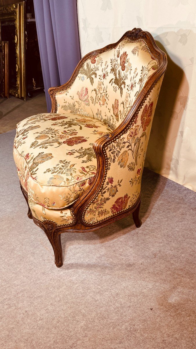 Small Louis XV Sofa "in Ottoman" In The Shape Of A Basket, Eighteenth Century Period-photo-2