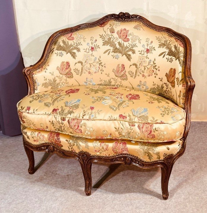 Small Louis XV Sofa "in Ottoman" In The Shape Of A Basket, Eighteenth Century Period-photo-8