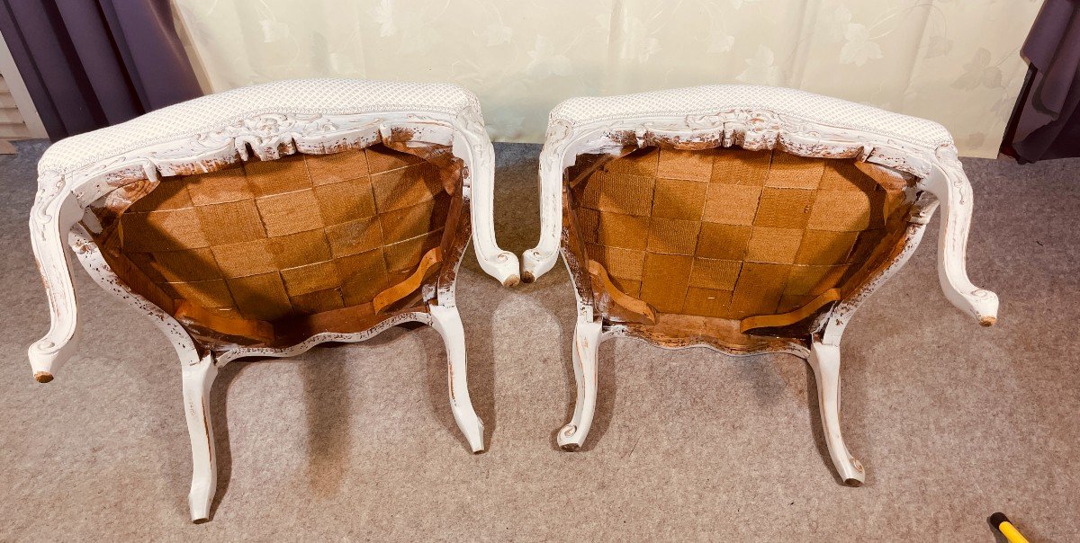 Pair Of Large Armchairs, Louis XV, Dlg De Cresson, 18th Century-photo-7
