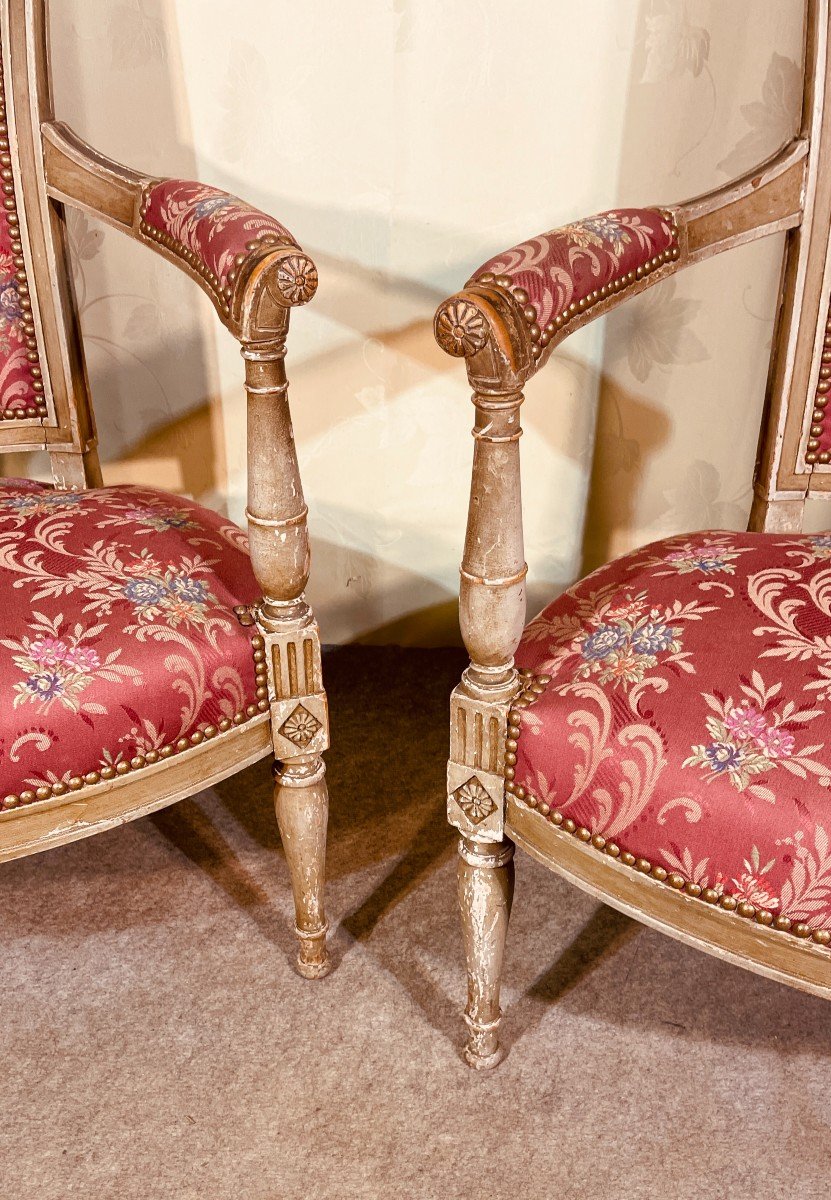 Pair Of Directoire Style Armchairs, Late Nineteenth Time-photo-2