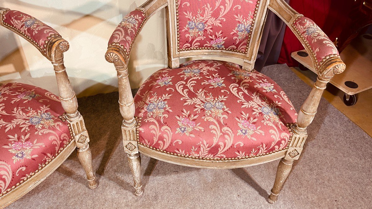 Pair Of Directoire Style Armchairs, Late Nineteenth Time-photo-1