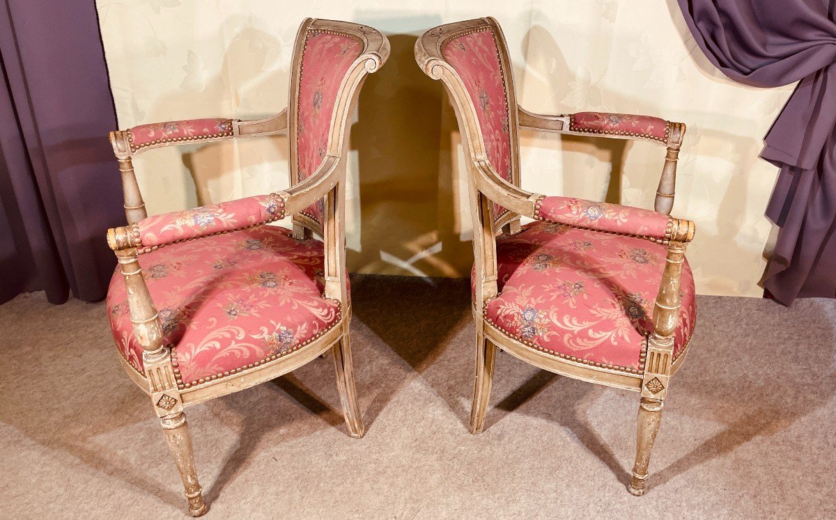 Pair Of Directoire Style Armchairs, Late Nineteenth Time-photo-4