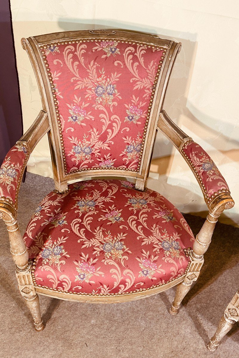 Pair Of Directoire Style Armchairs, Late Nineteenth Time-photo-7