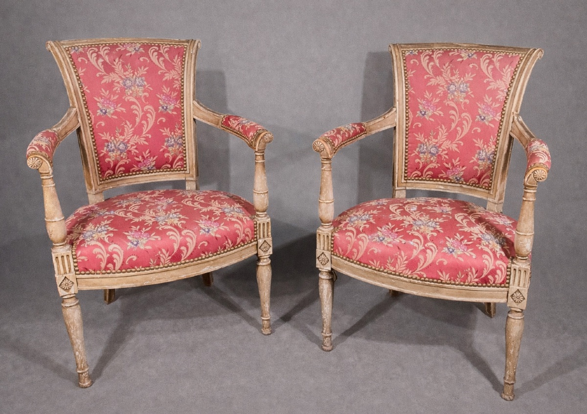 Pair Of Directoire Style Armchairs, Late Nineteenth Time