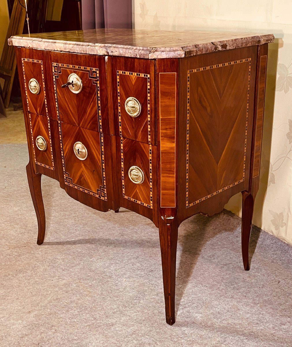 Transition Chest Of Drawers, Eighteenth Century Period-photo-2