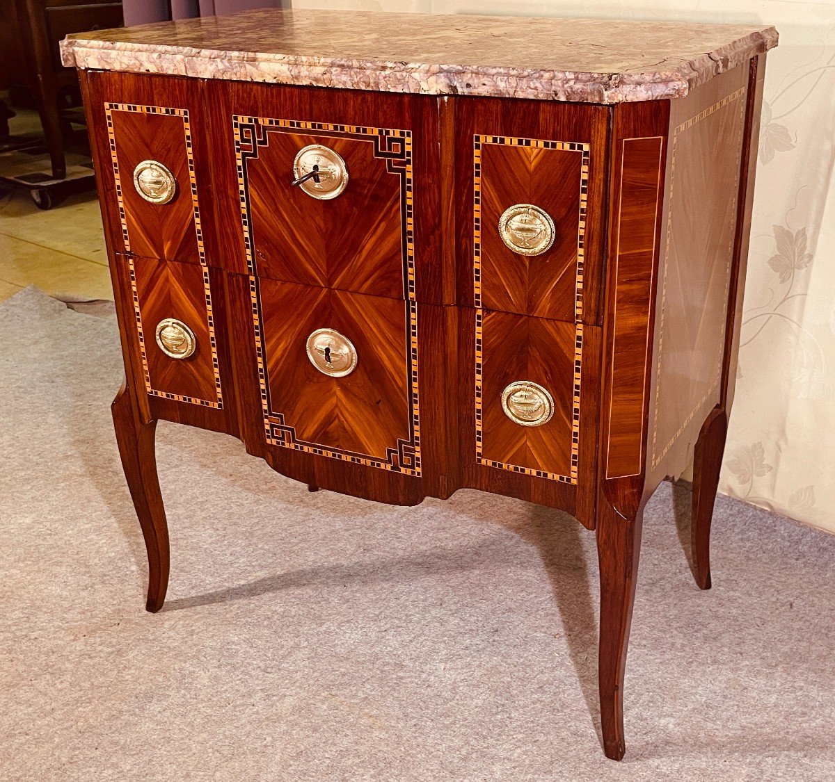 Transition Chest Of Drawers, Eighteenth Century Period-photo-6
