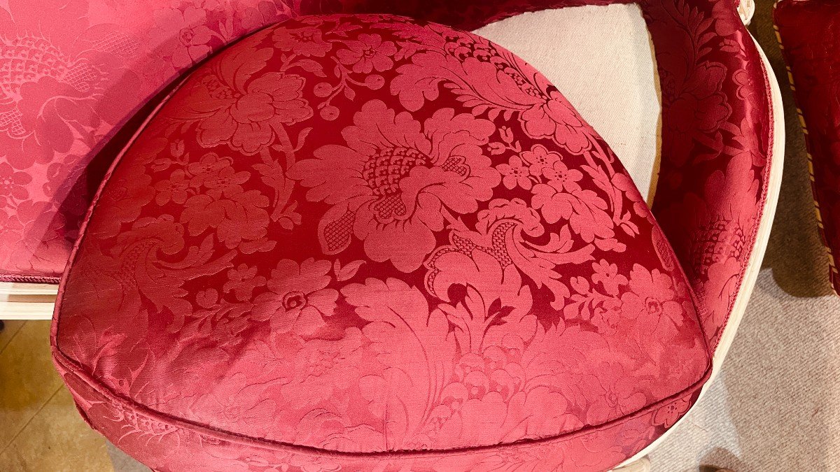 Paire de Bergères Louis XVI , Epoque 18ème Siècle -photo-4