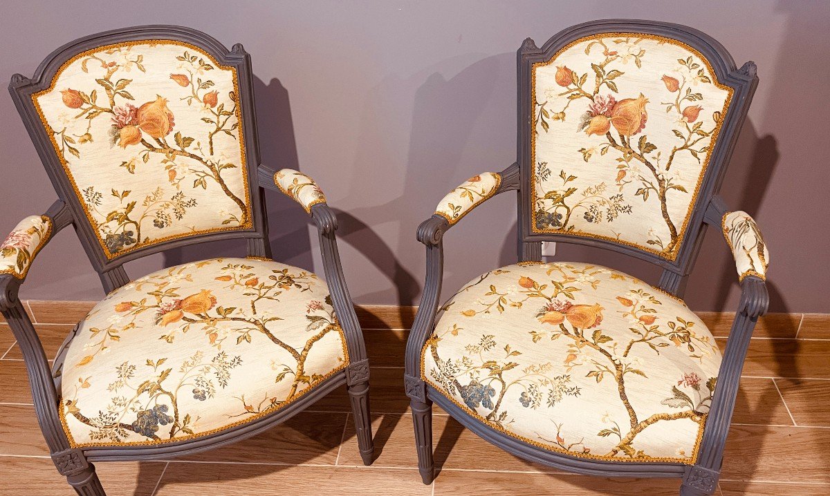 Pair Of Armchairs Stamped Avisse (1723-1796)