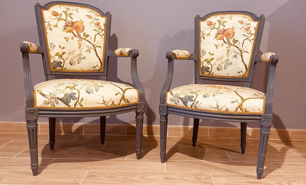Pair Of Armchairs Stamped Avisse (1723-1796)
