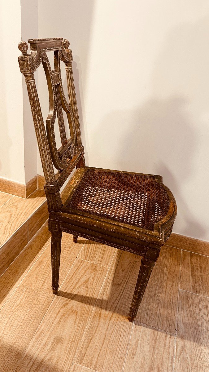 Chaise Louis XVI + N° INVENTAIRE , Epoque 18ème -photo-3